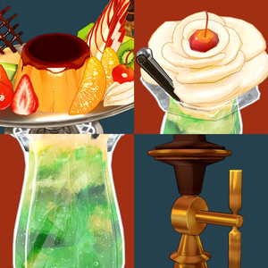 【VRC対応3D雑貨モデル】Retro cafe set -純喫茶- ver1.00 缩略图 3