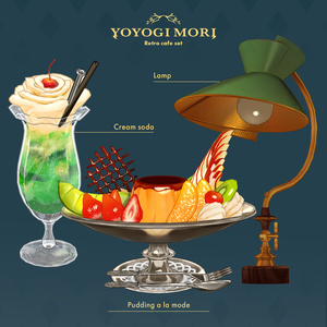 【VRC対応3D雑貨モデル】Retro cafe set -純喫茶- ver1.00 缩略图 2