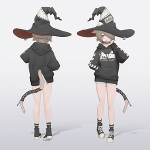 【VRC 対応3Dモデル】DARK CAT WITCH ver1.02 缩略图 3