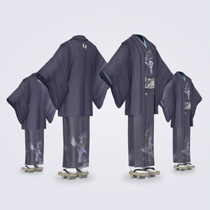【VRC対応3D服飾モデル】YUE 着物「YATAGARASU」ver1.01 缩略图 3