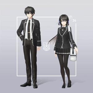 【VRC対応3D服飾モデル】 弐鷹学園 指定学生服ver1.01/ver1.02