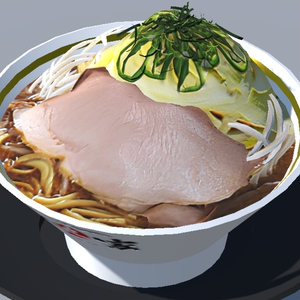 【無料】家系ラーメン「との丸家」の野菜ラーメン（3Dモデル） 缩略图 2