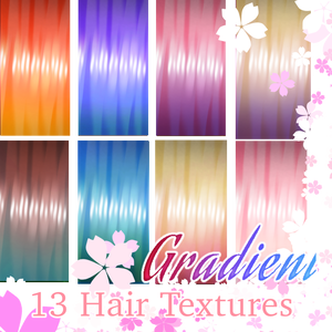 [FREE] 13 VRoid Gradient Hair Textures by krzypczak