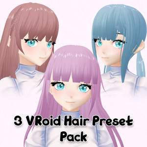 3 VRoid Hair Preset Pack (With texture)