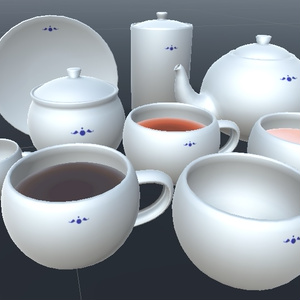 【無料】3Dモデル・ティーセット