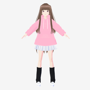 Pink Hoodie Vroid Model for VRChat