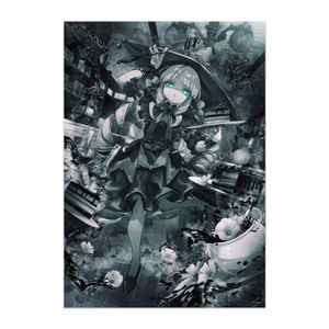 ヒトこもる 花心　複製画　黒・白 (複製画(プリモアート) - A4 黒) 複製画 - ヒトこもる - BOOTH