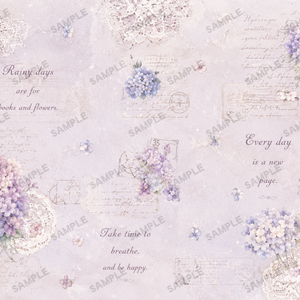 ＼紫陽花の手紙／デザインペーパー【ペーパーアイテム素材ＰＮＧ】