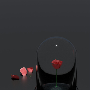 花_ガラスケース薔薇