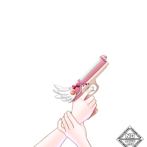 メルヘンな銃を持つ手の素材🔫💗【VTuber素材】【無償素材】(透過素材)