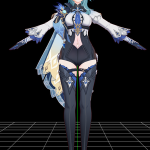 【原神】エウルア 3Dモデル｜原作衣装・顔再現＋完全素体