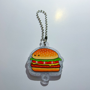 ハンバーガーつながるアクリルキーホルダー