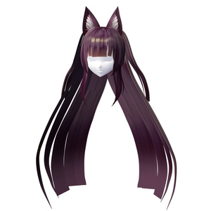 【VRoid用ヘアプリセット】ミコトフォックスヘア