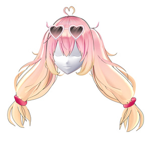 【VRoid用ヘアプリセット】トロピカルラブツインテール