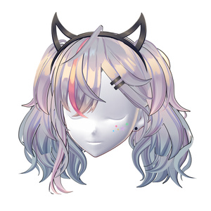 【VRoid用ヘアプリセット】レベリオンツイン