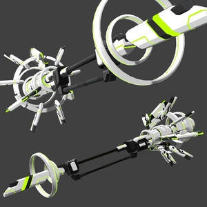 【VRChat想定】SFでサイバーな装甲飛行杖型ロッド 缩略图 6