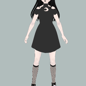 Vroid Model Assets for Vtubing Clothing Moon Dress 3D Female Model