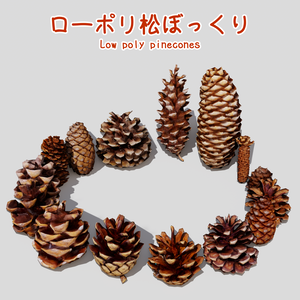 ローポリ松ぼっくり 15種 