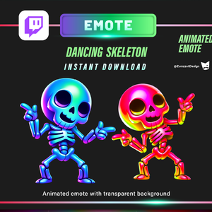 Dancing Skeleton – Animated Twitch/VTuber Emote  ダンシングスケルトン – アニメーションTwitch/VTuberエモート