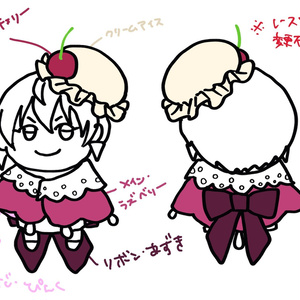 ぬい服｜10cm〜14cmぬい｜いちごショートケーキのお帽子