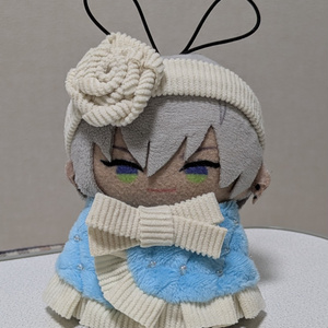 紫キラファー】にじぱぺっと ぬい帽子 ぬい服 ネコ耳 ニット帽 10cm