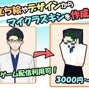 立ち絵やデザインを元にマイクラスキンを作成します