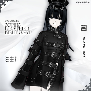 Gothic leather belt coat set [VRoid]