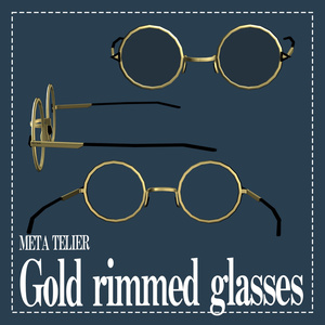 【VRC可】金縁メガネ/Gold rimmed Glasses【META TELIER】