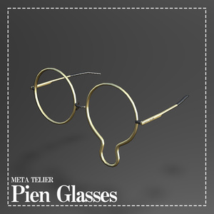 【VRC/VRM】金縁ぴえんメガネ/Gold rimmed PIEN Glasses【META TELIER】