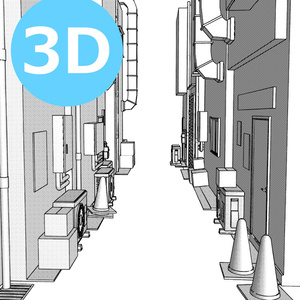 【クリスタ用3D背景】路地裏01