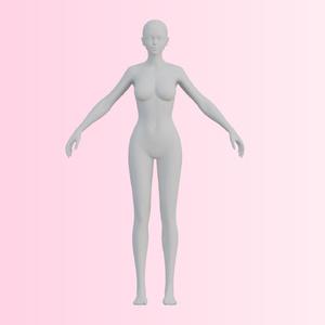 女性のベースメッシュ3Dモデル（FBX / Blender対応）