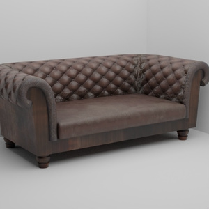 ３Ｄオブジェクトデータ【sofa3】アンティーク風 ソファ 二人掛け