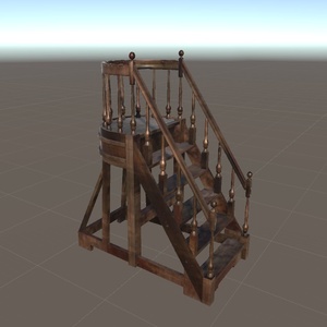 ３Ｄオブジェクトデータ【Ladder1】アンティーク風 梯子 図書館 缩略图 4