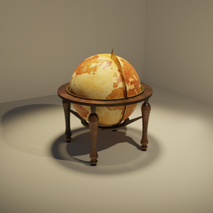 ３Ｄオブジェクトデータ【globe1】アンティーク風 地球儀