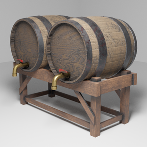 ３Ｄオブジェクトデータ【Barrel】樽　酒樽　サーバー アンティーク風
