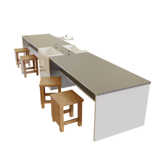 3DCG【school_science_desk】理科室の机　椅子セット