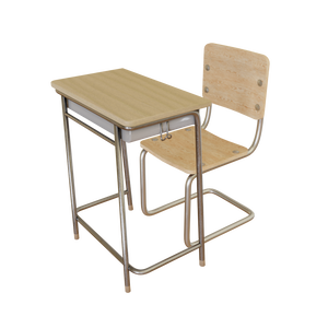 3DCG【school_desk_set】学校の机　椅子セット