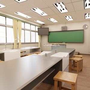 3DCG【school_science_room】理科教室 缩略图 3