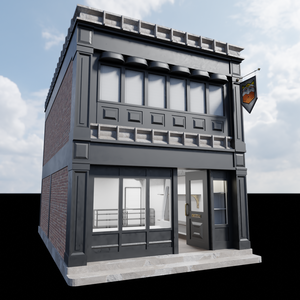 3DCG【shop_building】店舗セット お店