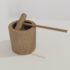 3DCG【kine_usu_set】杵　臼　餅つきセット