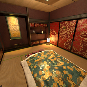 3DCG [yukaku_room] Bedroom Yukaku Futon
