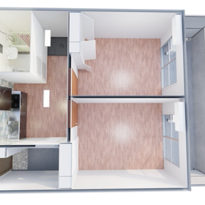 3DCG [2DK_room] Room Model 2DK