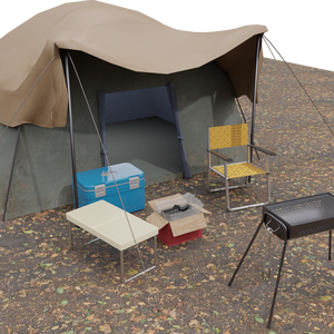 3DCG【camp_set】キャンプ　7点セット 
