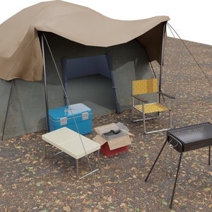 3DCG【camp_set】キャンプ　7点セット