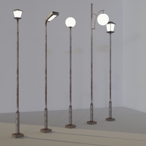 3DCG【street_light】街灯 5点セット
