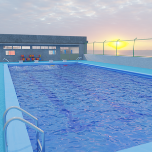 3DCG【pool】学校のプール 屋外プール