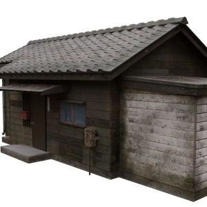 3DCG【jp_retro_house】古い平屋の家
