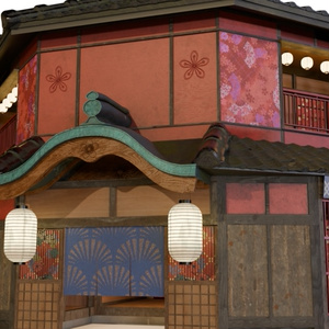 【3DCG】遊郭建物セット 缩略图 2
