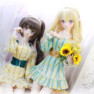 「夏の旅」DD・SD通用 ドール服 ワンピース ソックス 4点セット