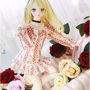 「薔薇ガールズ」DD・SD通用 ドール服 ワンピース ソックス 4点セット